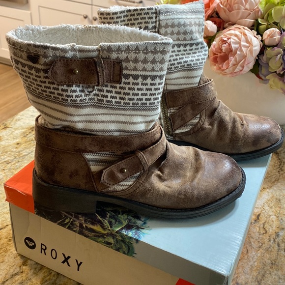 Roxy brown faux fur lined boots, size 9, good condition - Picture 3 of 12